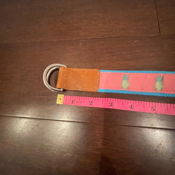 vintage preppy talbots Pink Belt with Pineapple Design xs - Picture 3 of 5